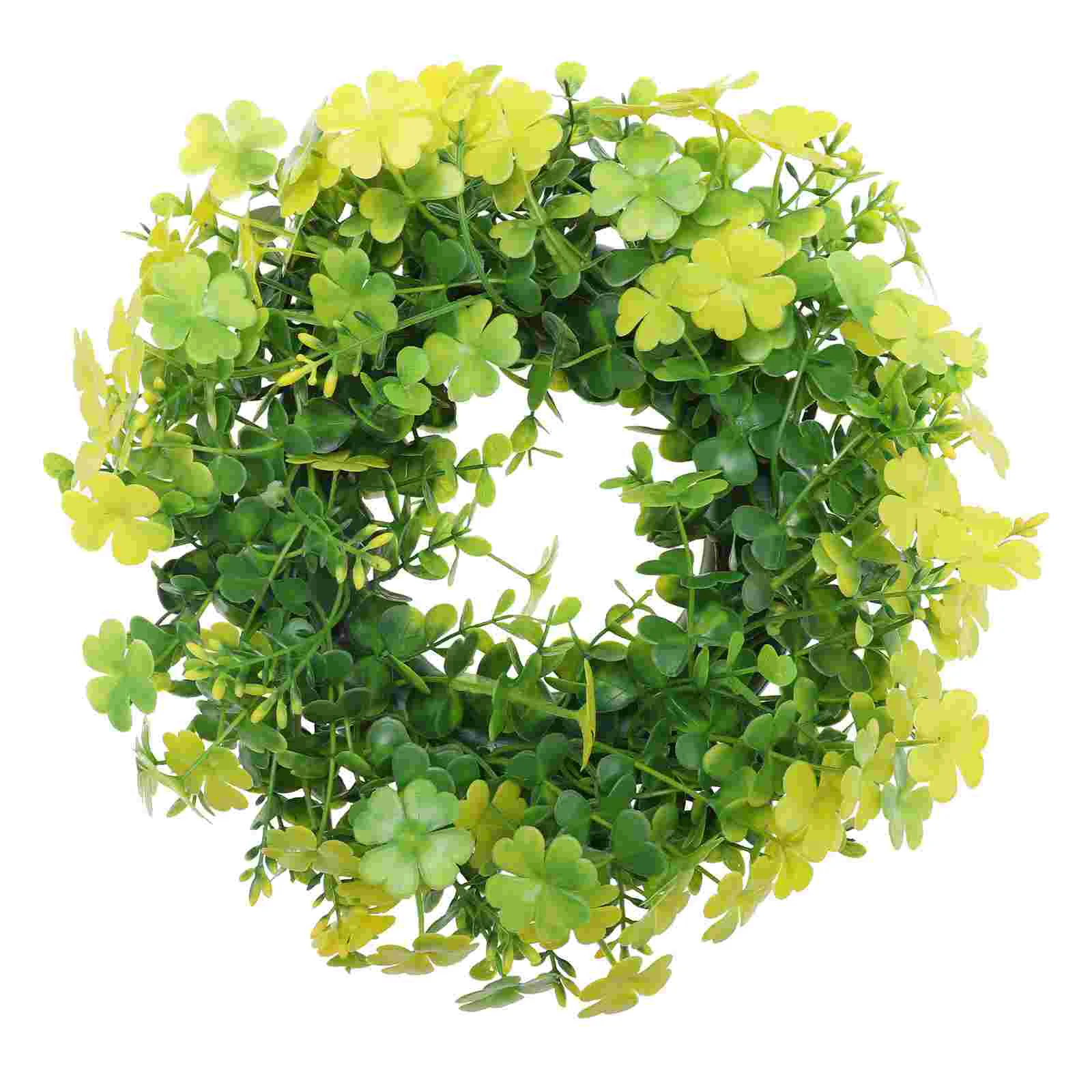 

Wreath Artificial Day Door St Decor Green Leaves Patricks Garland Hanging Flower Patrick S Front Leaf Four Eucalyptus Shamrock