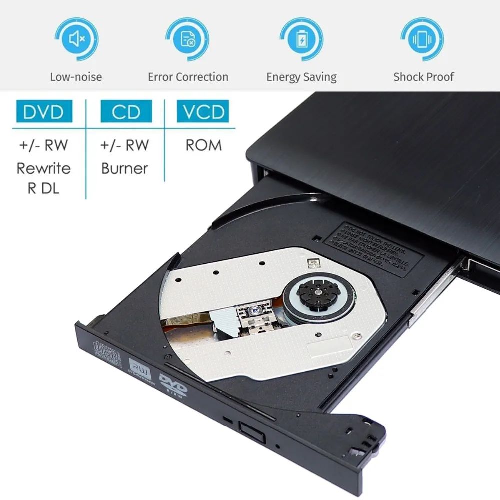 Kebidu DVD Type C Кабель USB 3 0 внешний DVD-привод CD RW привод записывающее устройство чехол