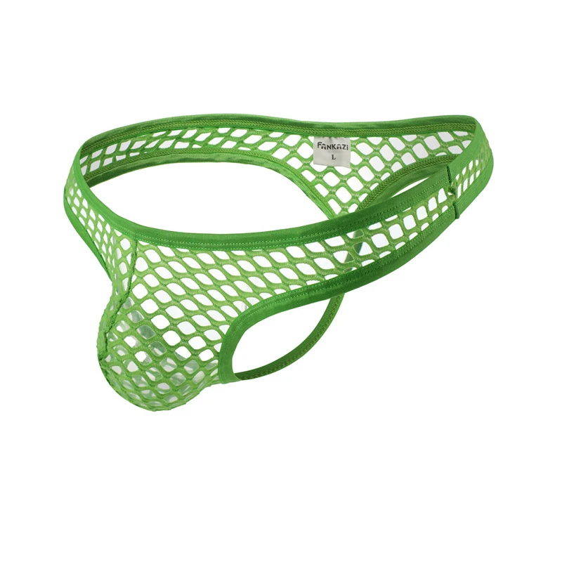 

Underwear Men's Thong G-String Mesh Translucent Underwear Hollow Out Sexy Fishing Net Low Rise Breathable Underpants T-Back
