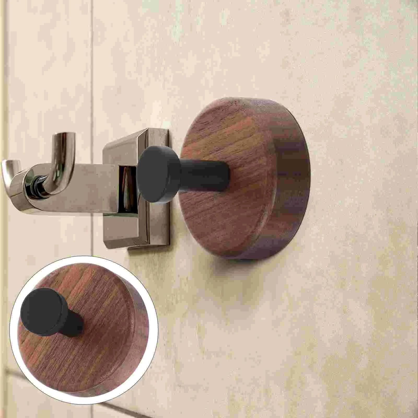 

Door Hook Wood Wall Hooks Coat Hanging Clothes Hangers Hat Towel Home No Punching Wooden