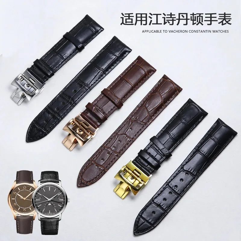Фото Сменный ремешок для часов из натуральной кожи для Vacheron Constantin Patrimony VC из воловьей кожи для мужчин и женщин, ремешок для часов 19 мм 20 мм 21 мм 22 мм №1