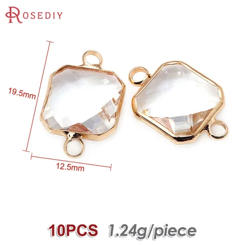 Подвески Rosediy из латуни и стекла, золотистого цвета