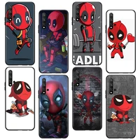 marvel cute deadpool for huawei honor 60 50 x30 30i 20 10 10i 10x 9x 9s 9c 9 8x 8a lite pro se black luxury silicone phone case