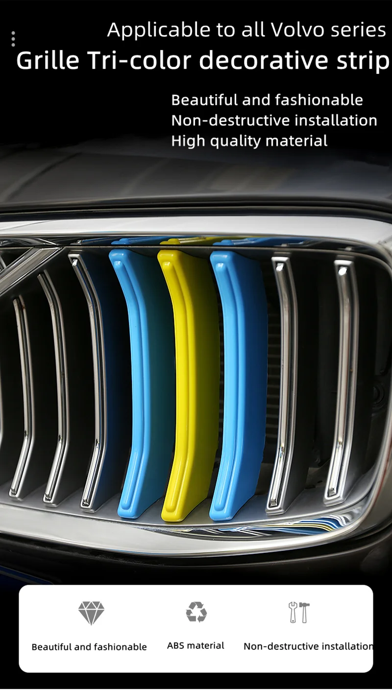 

Трехцветная решетка для Volvo, Модифицированная решетчатая рама для VOLVO XC90 S60 V60 XC40 XC60 S90
