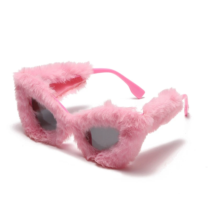 Новинка 2023 модные плюшевые солнцезащитные очки для женщин роскошные брендовые