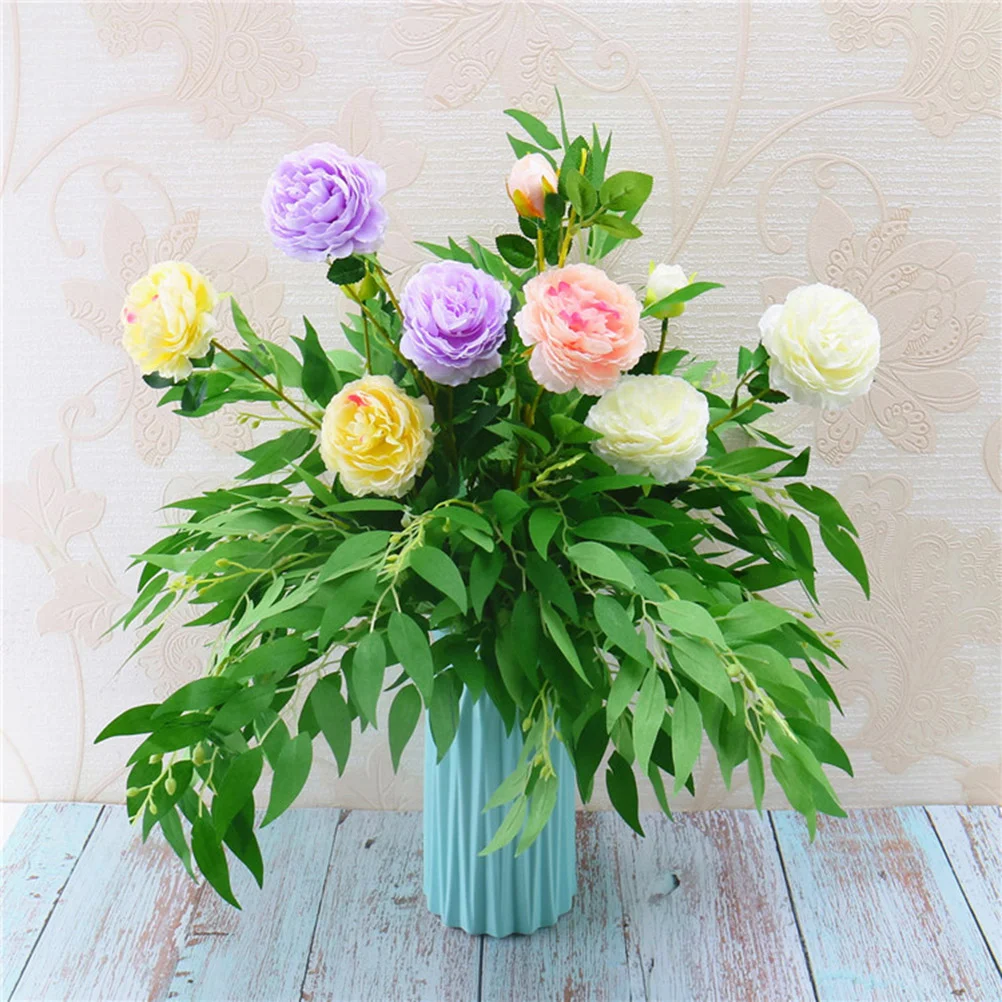 

Eucalyptus Artificial Leaves Stems Greenerybranches Picks Flowers Decor White Faux Vase Willow Leavefake Mixed Vases
