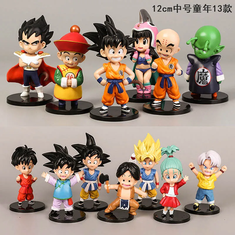 

New 13/7pcs/set Anime Dragon Ball Z Characters Cute Version Figure Model Toys Children's Christmas Birthday Gift