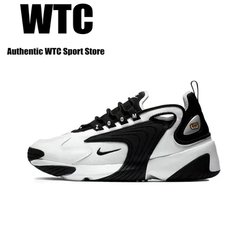Original Nike Zoom 2K Men's Running Shoes Wear Resistant Breathable Black White Panda Sneakers AO0269-101