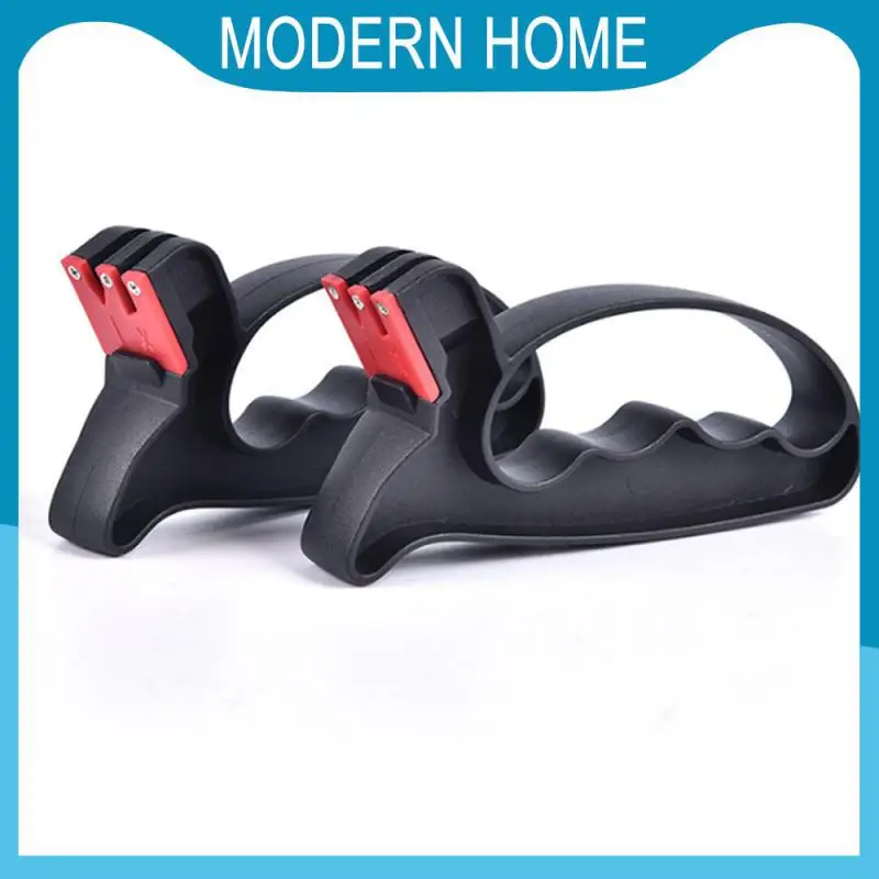 

No Space Waste Convenient Sharpening Stone Hand-held Knife Grinder Double-groove Household Kitchen Knives Accessories Hangable