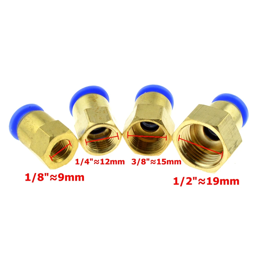 Штуцер для воздушной трубы 10 мм 12 8 6 штуцер шланга 1/8 дюйма 3/8 BSP 1/2 Женский