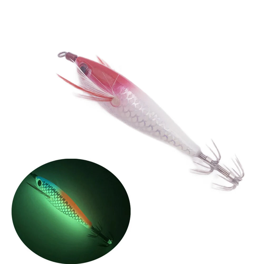 

5g/8cm Luminous Vertical Jigging Lure Octopus Shrimp Wooden Shrimp Squid EGI Jig Cuttlefish Squid Fishing Lure Bait Japan Hook