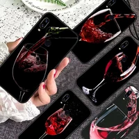 wine glass phone case for xiaomi redmi note 7 8 9 11 i t s 10 a poco f3 x3 pro lite funda shell coque cover