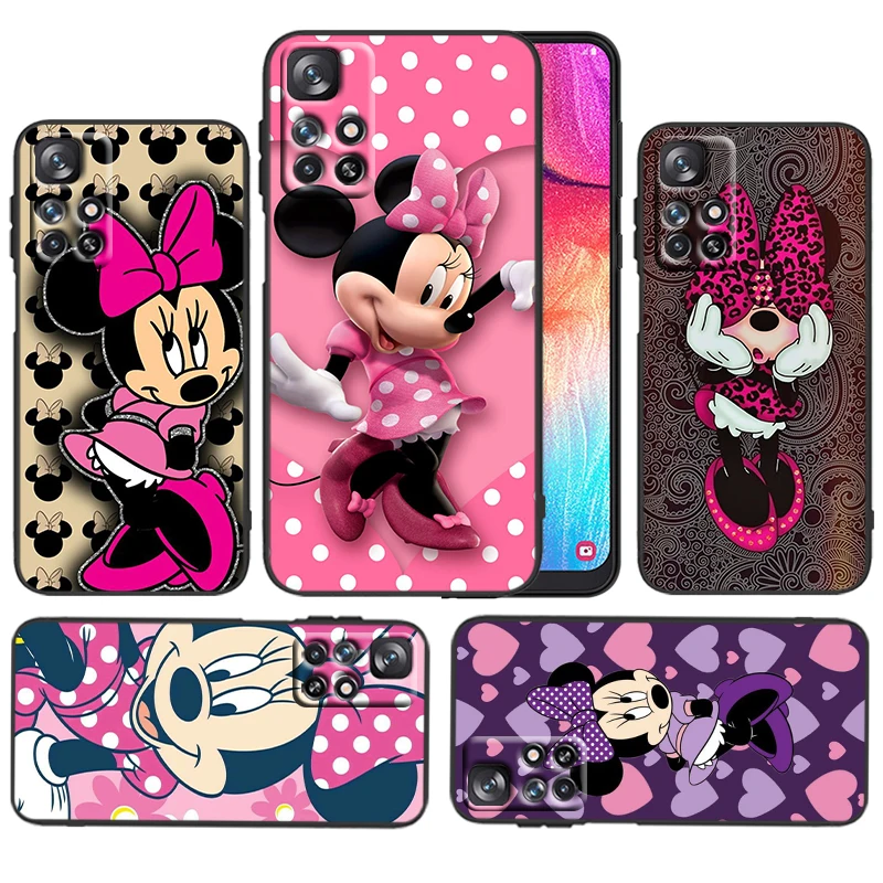 

Minnie Mouse For Xiaomi Redmi 11 Prime 10 10X 9T 9C 9C 8 A1 K50 K40S Gaming 4G 5G Silicone Black Phone Case
