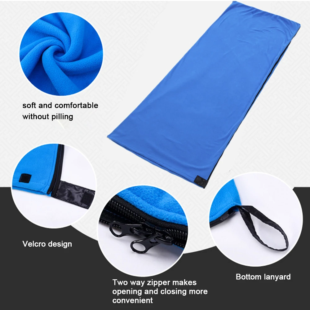 

Camping Sleeping Bags Outdoor Hiking Emergency Sleeping Bag Lightweight Portable Fleece Sleeping Bag with Two way zipper