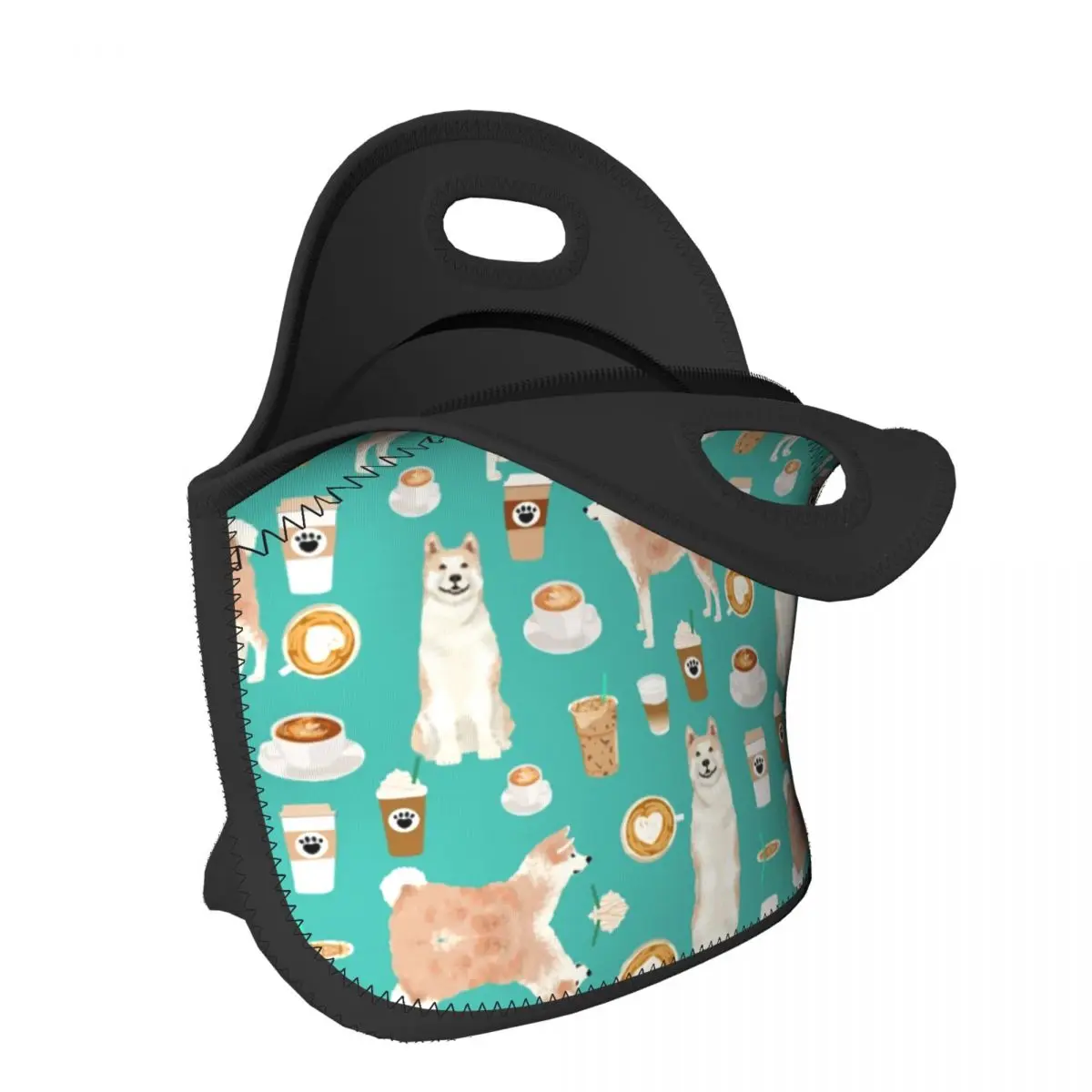 Неопреновые модные термоизолированные сумки для ланча Akita Coffee Dog женский