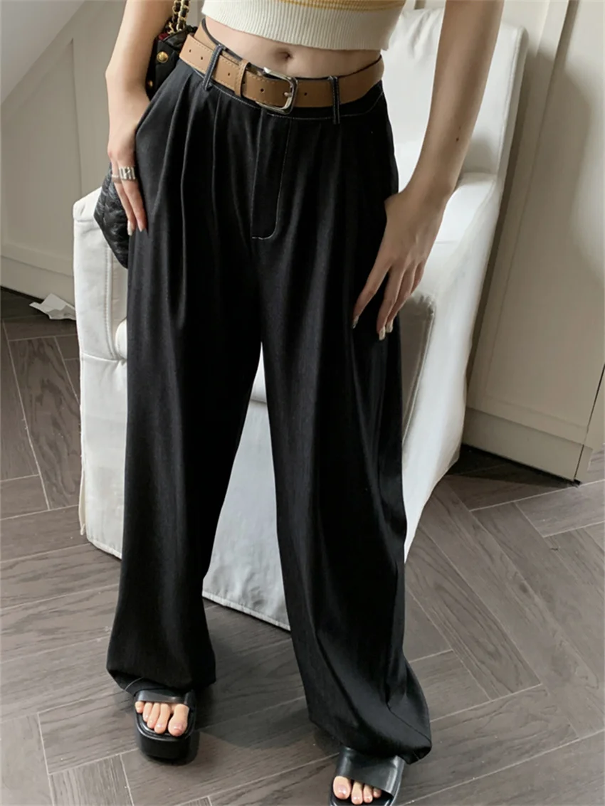 

Женские свободные брюки Alien Kitty, новая модная Минималистичная летняя универсальная прямая рабочая одежда в стиле ретро, 2023