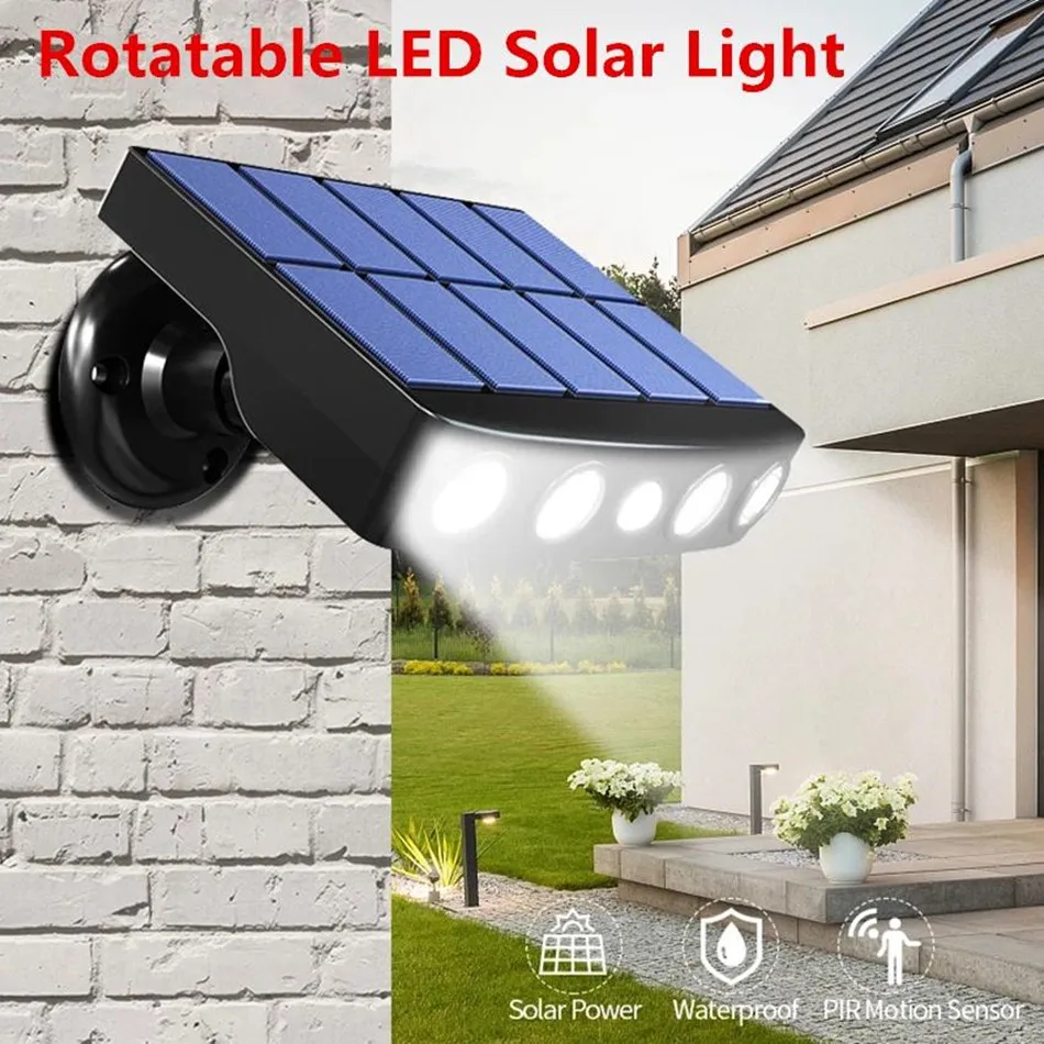 

Powerful Solar Light Outdoor Motion Sensor Waterproof Garden Rotatable LED Solar Lamp Spotlights For Garden Path Street