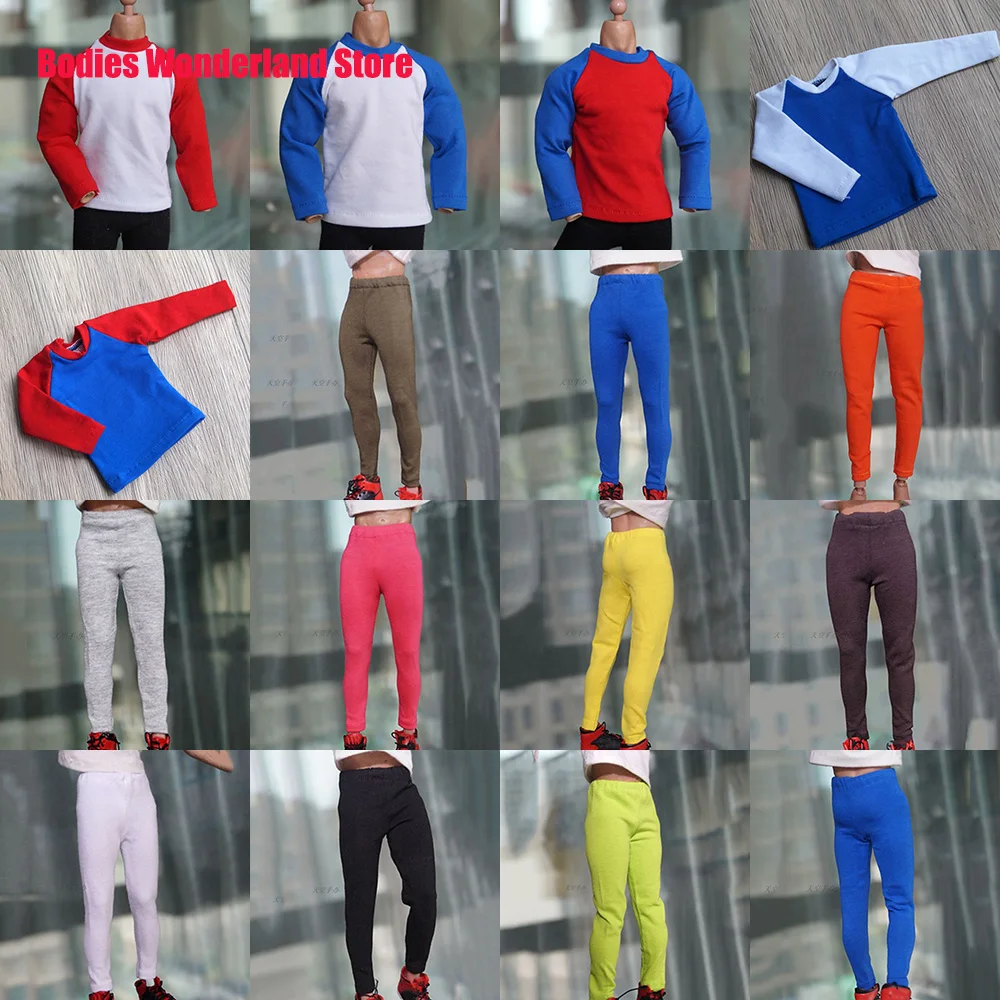 

Мужские спортивные Леггинсы в масштабе 1/6 с длинным рукавом, облегающие обтягивающие штаны для йоги, модель для 12-дюймовых мужских экшн-фигурок солдата