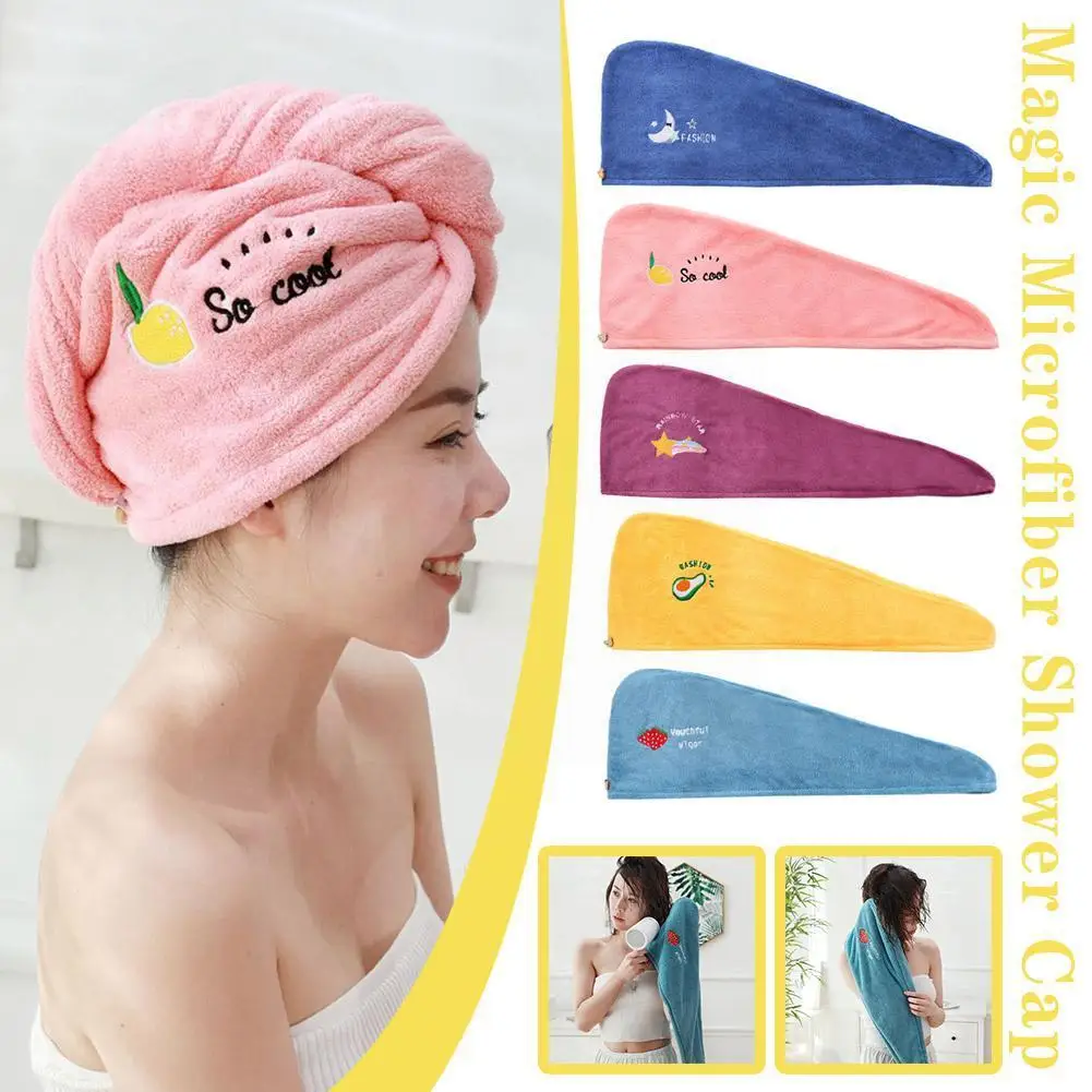 

Women Magic Microfiber Shower Towel Bath Hats For Girl Dry Hair Quick Drying Soft For Lady Turban B0v9