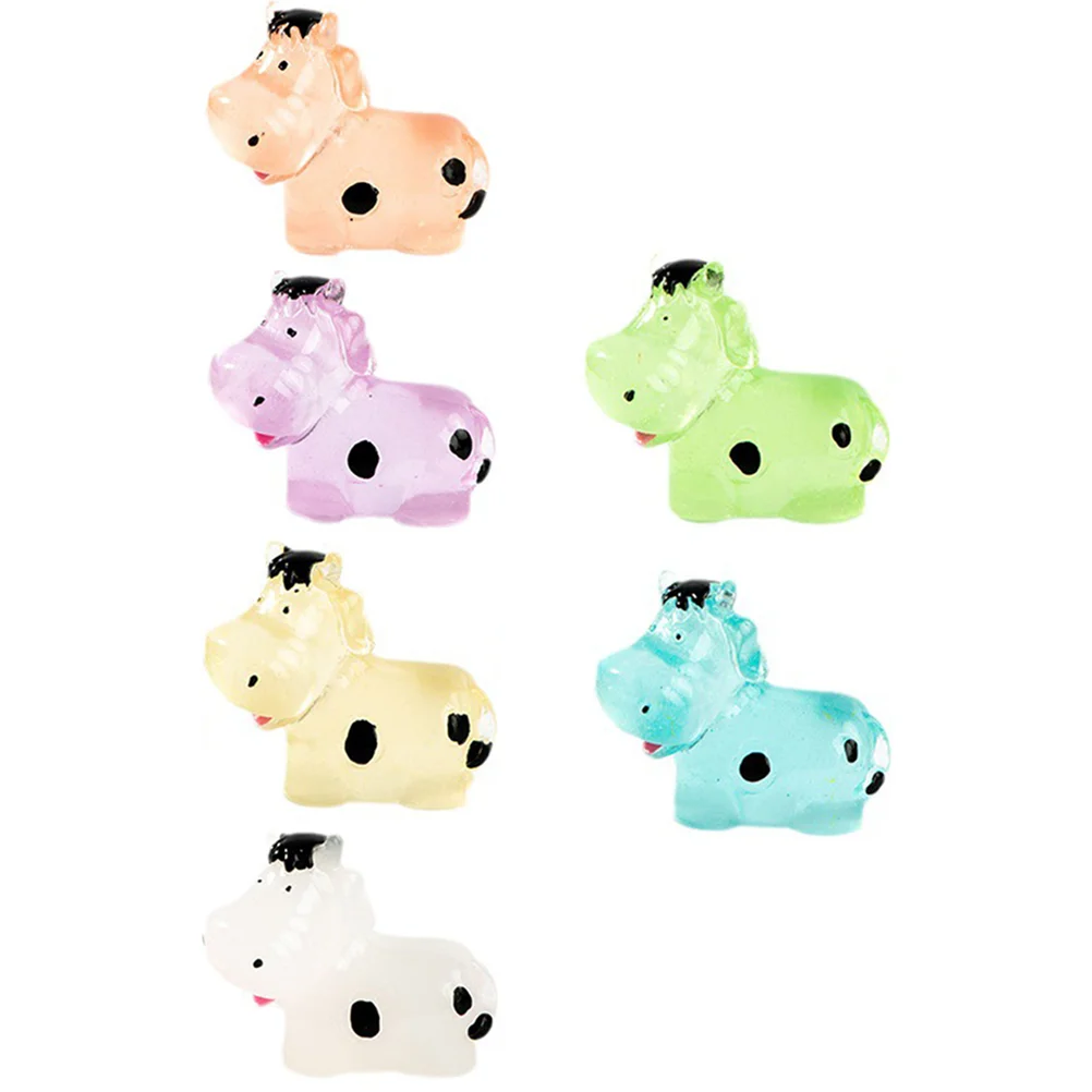 

Mini Resin Cow Luminous Cow Figurines Glow The Dark Cow Statue Fairy Garden Animal Ornaments Moss Landscape