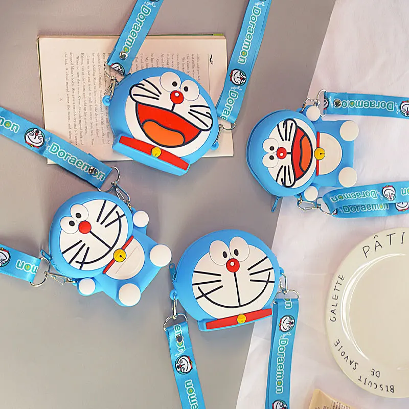 

Мультяшный Doraemon силикагелевая кросс-боди сумка для монет детская Наплечная Сумка для мальчиков сумка с регулируемым ремешком Праздничная карманная сумка
