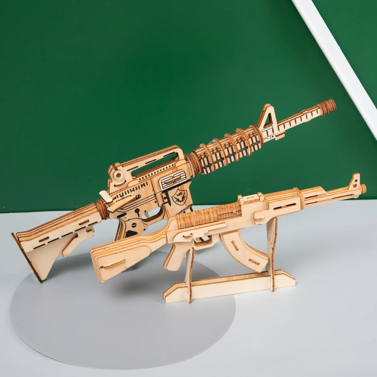 

Cross border stall 3D three-dimensional jigsaw puzzle handmade wooden gun model puzzle DIY creative toys for children gifts