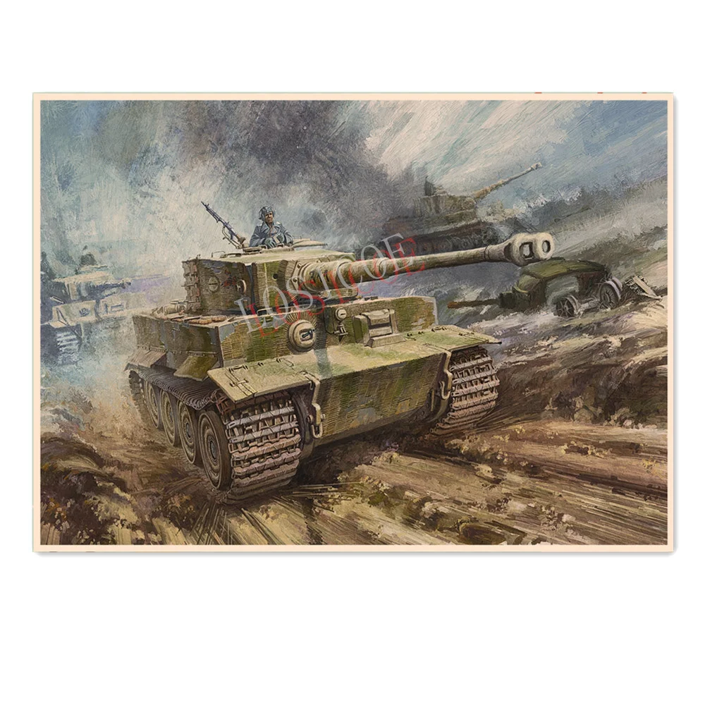 ВИНТАЖНЫЙ ПЛАКАТ Танк корпус времен Второй мировой войны оружие вермахта постер