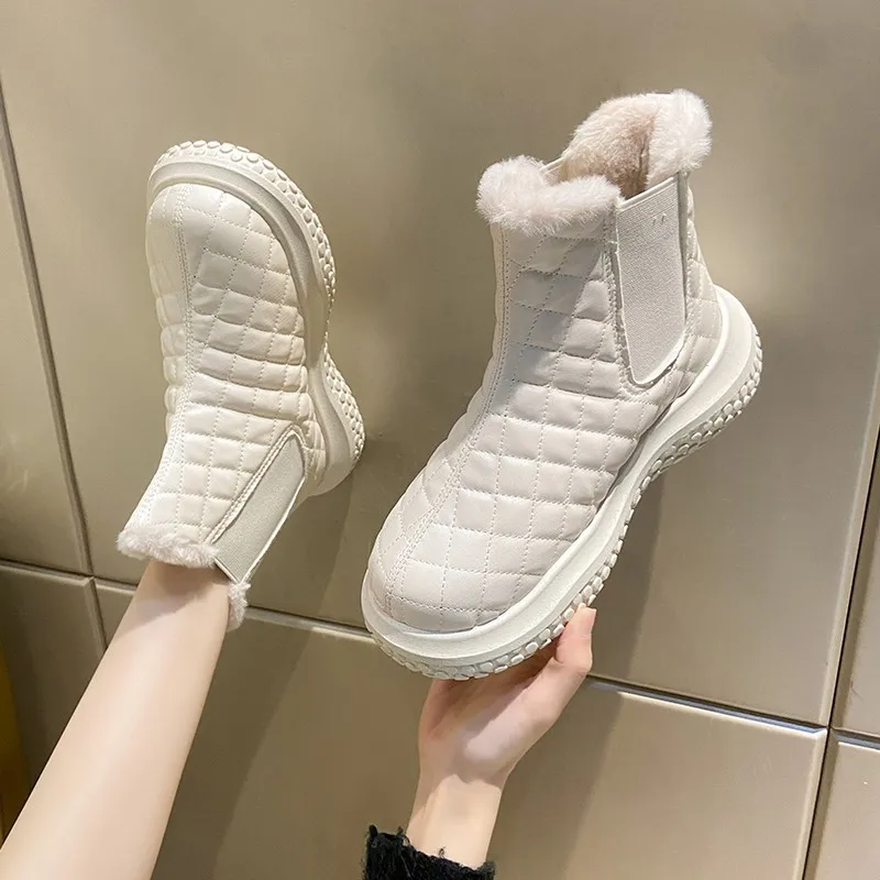 

New Women's Snow Boots High Quality Down Warm Plush Women's Winter Shoes Waterproof Ankle Boots Goth Boots Botas Mujer