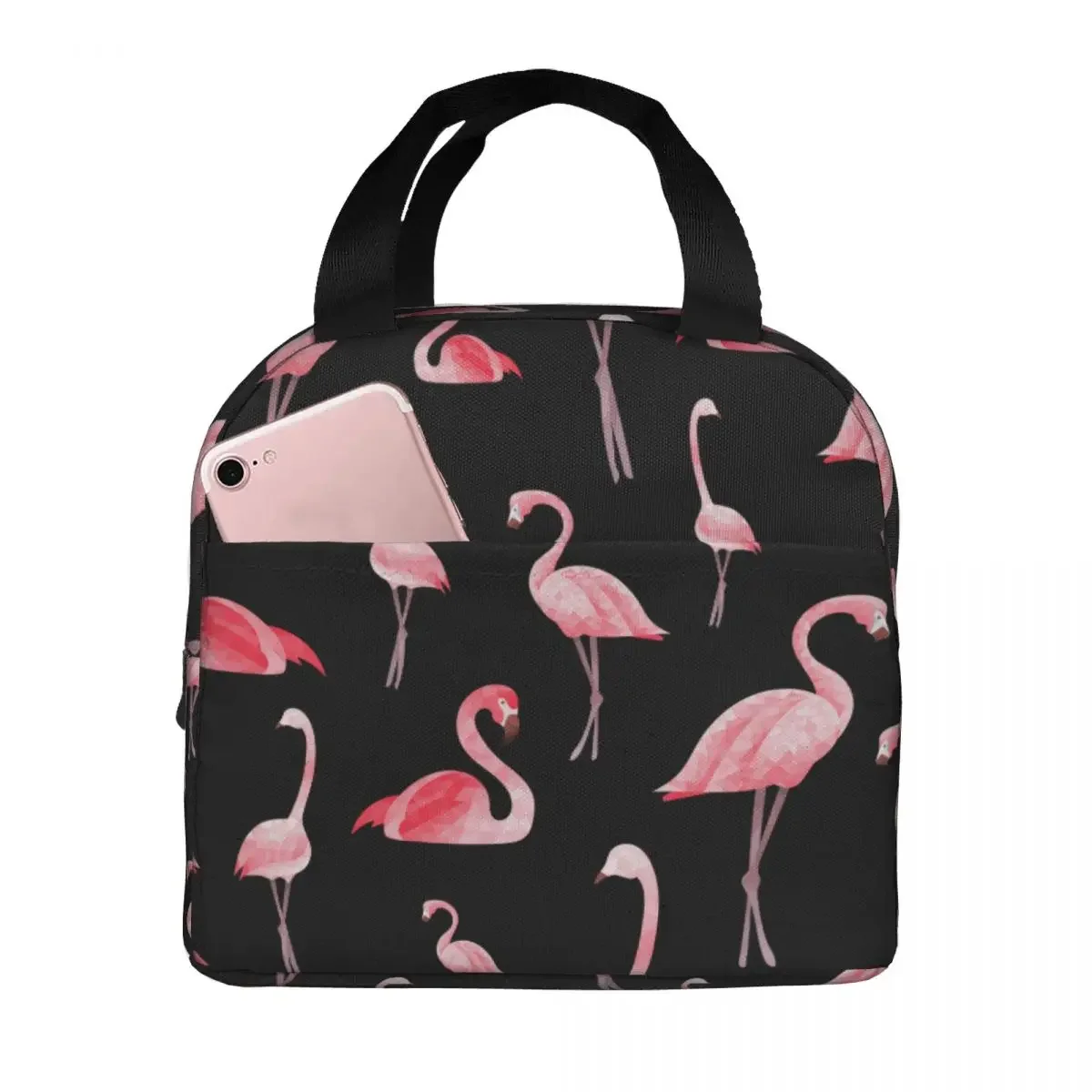 Водонепроницаемая школьная сумка для ланча из ткани Оксфорд с рисунком фламинго
