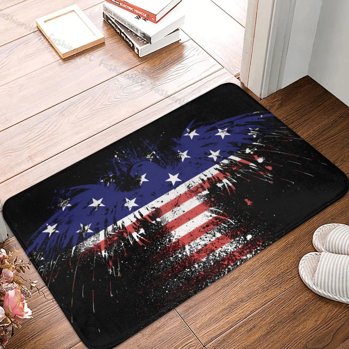 

Anti-Slip Doormat Bath Mat American Flag Egle Floor Carpet Welcome Rug Bedroom Decorative