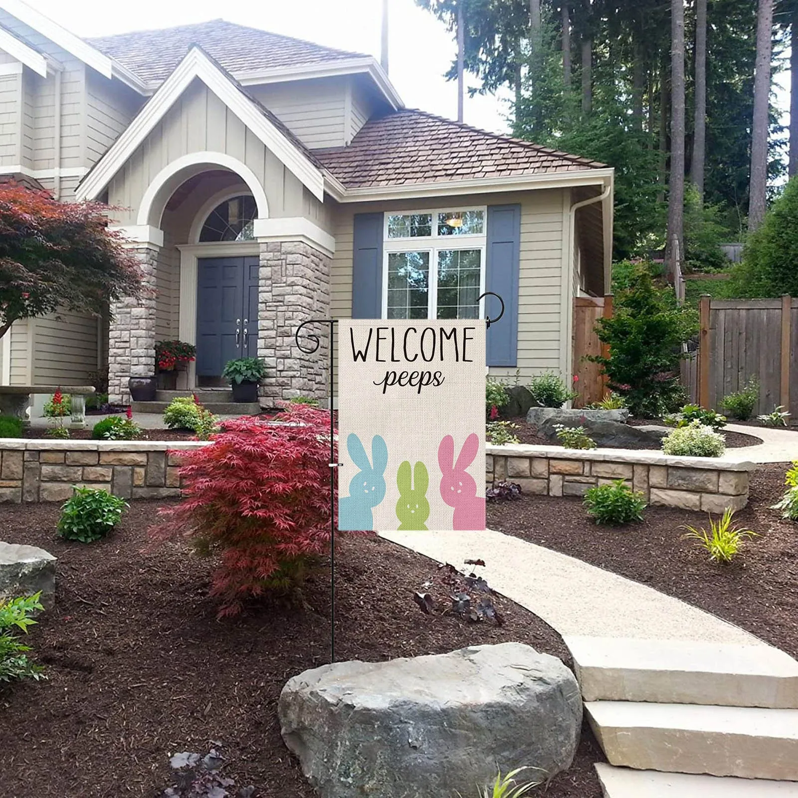 Двусторонний Пасхальный декоративный флаг вертикальные пасхальные садовые