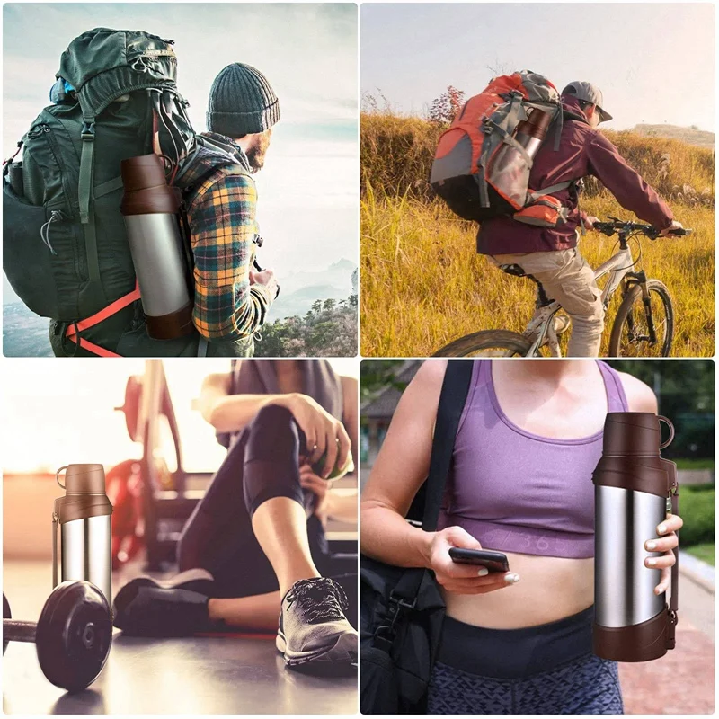 

3L Stainless Steel Vacuum Insulated Flasks with Cup for Camping Hiking Outdoor Sports Bottle for Hot and Cold Drink