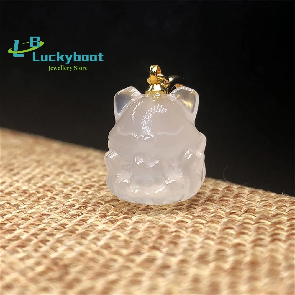 

Gaobing Lychee Frozen South Red Agate Nine-tailed Fox Fairy Jewelry Diy Chalcedony Pendant