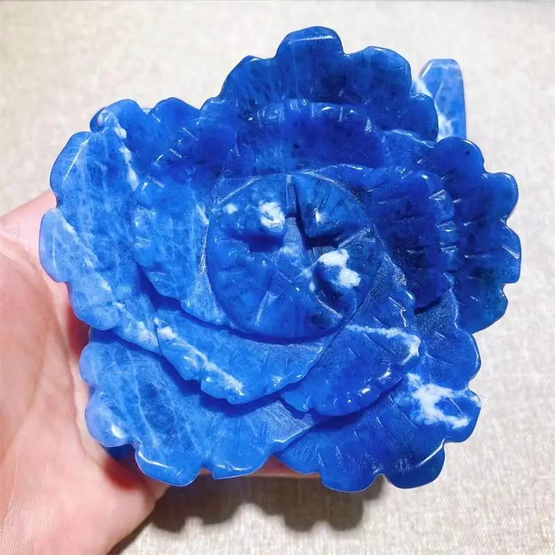 9 5 см натуральный синий кальдалитовый Хрустальный цветок резьба рейки