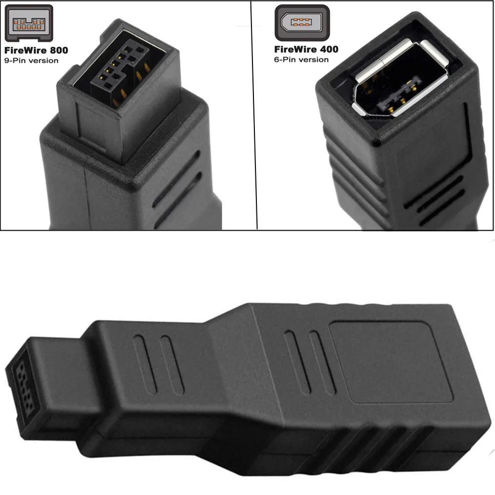 

Адаптер-конвертер Ere Firewire 400-800 Ieee 1394a 6-контактный гнездовой адаптер под 1394b 9-контактный штекер