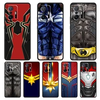 avengers hero marvel for xiaomi 11 11t 10t note 10 mi 9t ultra pro lite 5g funda soft silicone tpu black phone case cover capa