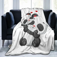 childrens flannel fleece blanket soft warm sofa cover panda mother and child love 80x60 inch lovely pastoral style for parents