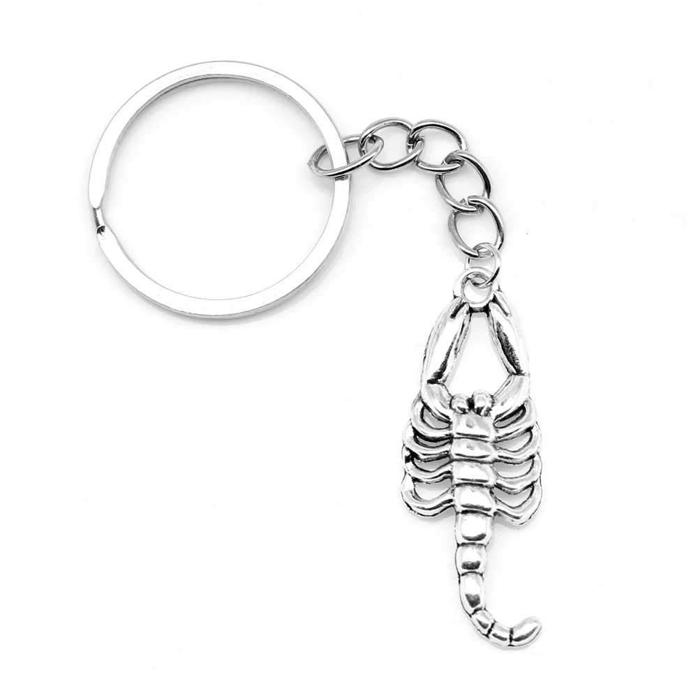 

1pcs Antique Silver Color 15x42mm Scorpion Keychain Handmade Jewerly Diy