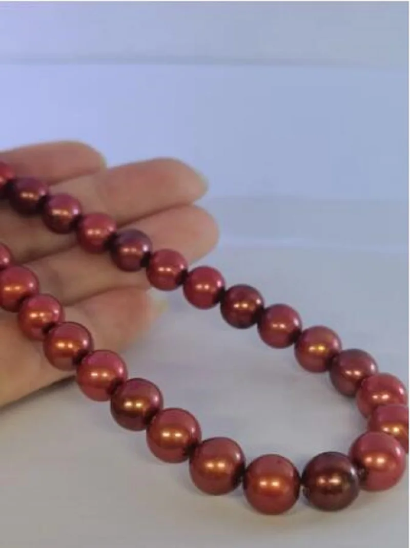 

Ожерелье из красного жемчуга, 18 дюймов, AAAA, японский Akoya, 9-10 мм, с застежкой из 14-каратного золота, ювелирные изделия в подарок