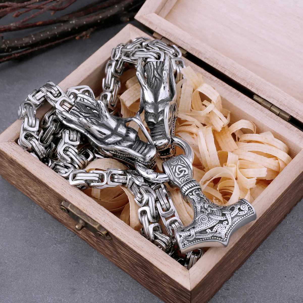 Ожерелье с подвеской Kuller Ax в стиле викингов цепочка из нержавеющей стали головой