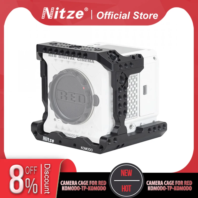 

Nitze Cage for RED Komodo with N64-HR / N64-ER ARRI Rosette Mount - TP-KOMODO