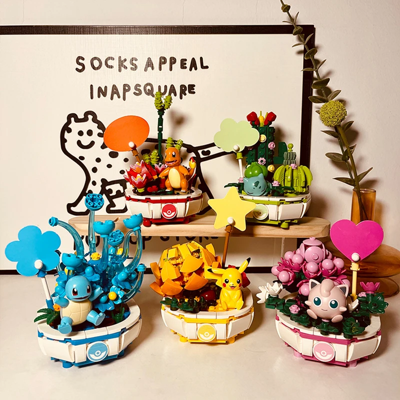 Строительный блок Keeppley Pokemon Пикачу Чармандер Сквиртл Растение в горшке Jigglypuff