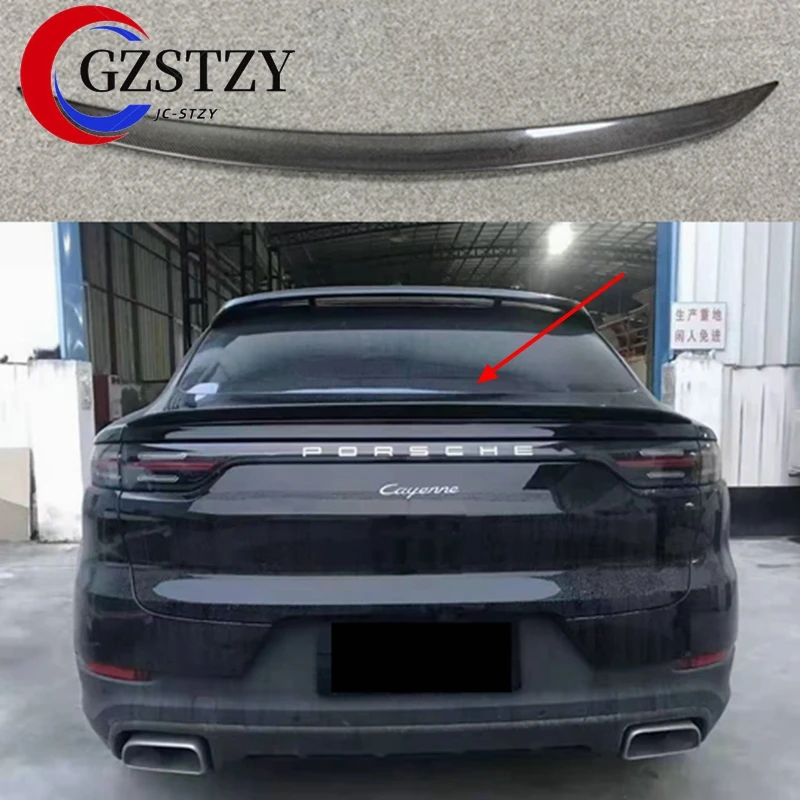 

Спойлер для Porsche Cayenne Coupe 2019 2020 2021 2022 2023, спойлер из настоящего углеродного волокна, задний спойлер для губ багажника
