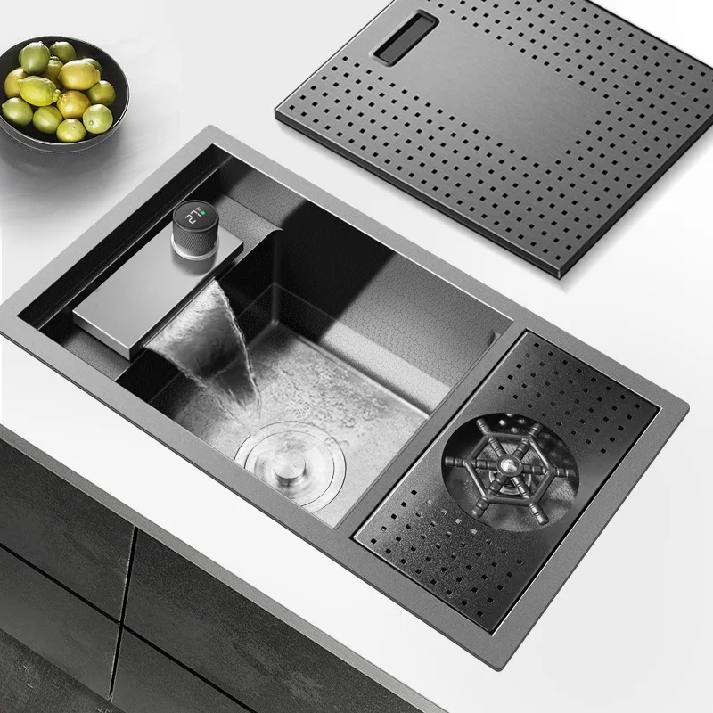 Скрытая Крышка для кухонной раковины 304 смеситель Водопад домашнего шкафа