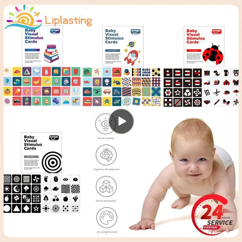 

1 Set 0-36 Months Baby Visual Stimulation Inspired Children's Vision Early Education Cards Newborn Color Training Pictures Card