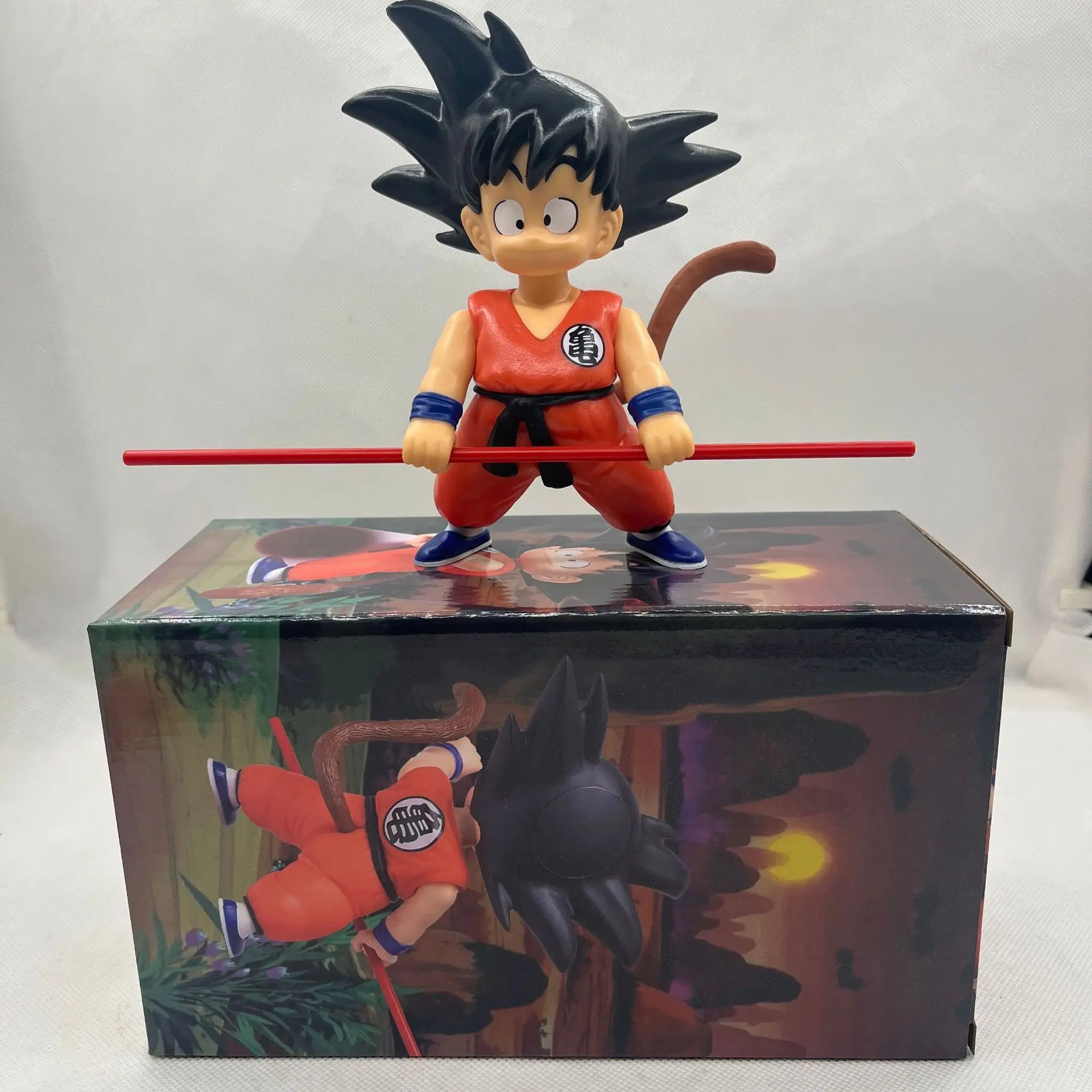 16cm Anime Dragon Ball Figure Son Goku Young standing Figurine Collection PVC Model Statue Cake Car Ornaments Doll Child Toys