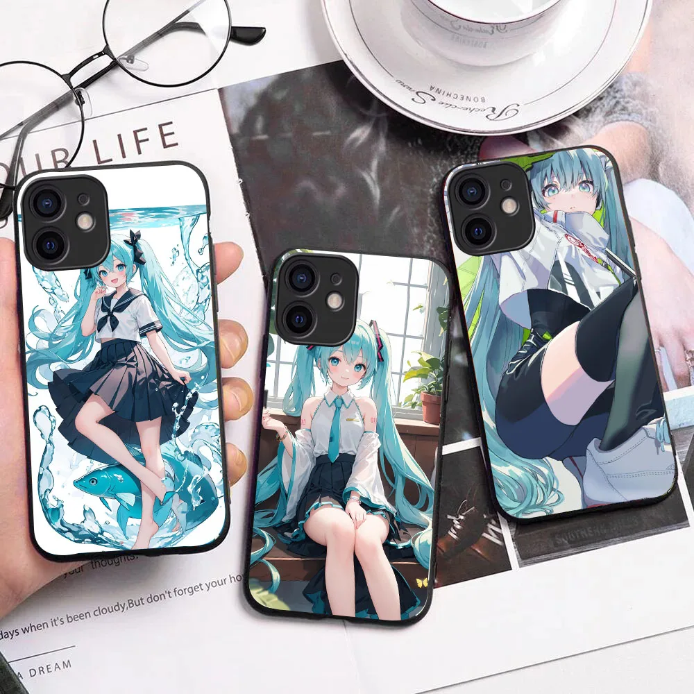 Черный силиконовый чехол WBA-14 Hatsune-Miku для OPPO A3 5 9 15 16 17 38 40 52 53 54 57