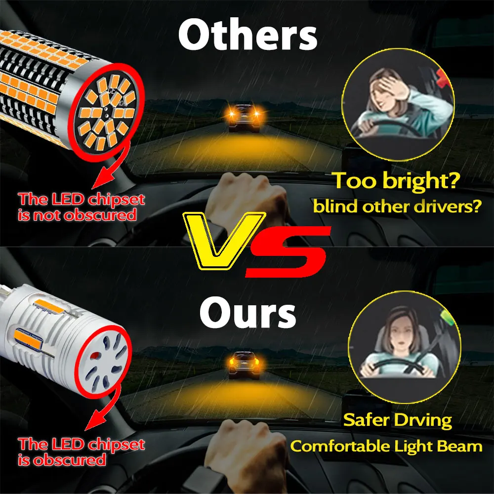 2 шт. лампа для указателей поворота янтарная 7440A 7440NA WY21W T20