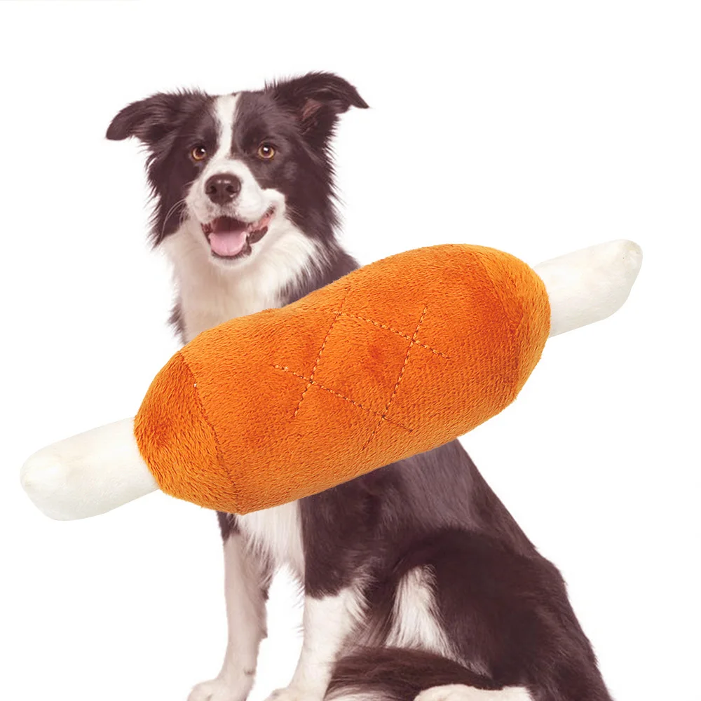 

Manufacturer's direct supply of vocal pet training Plush Doll dog biting molars puzzle double headed drumstick pet doll