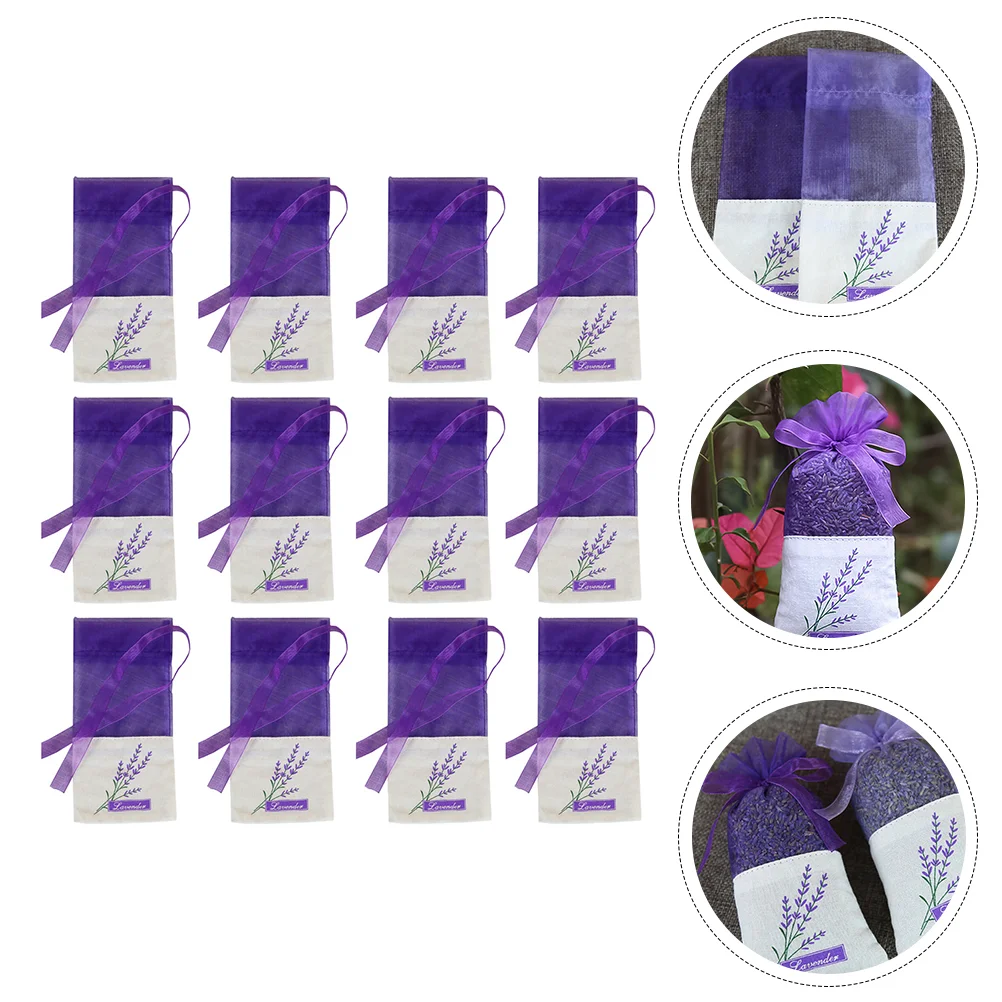 

24PCS Lavender Fragrance Pendant Lavender Storage Empty Sachet Bags